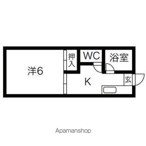カルチェラタン(1K/1階)の間取り写真