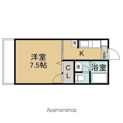 ターフハイツ(1K/1階)の間取り写真