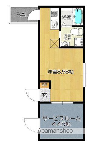 ガレット和白(ワンルーム/2階)の間取り写真