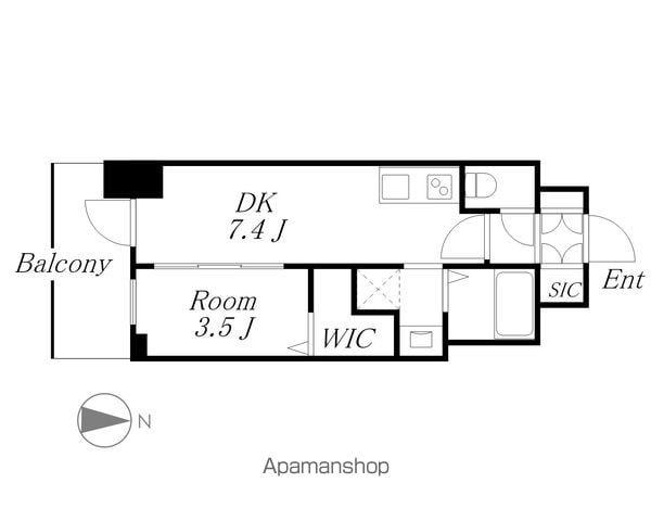 エステムコート名古屋TWIN ウエスト(1LDK/14階)の間取り写真