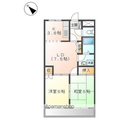 コーポ昴(2LDK/1階)の間取り写真