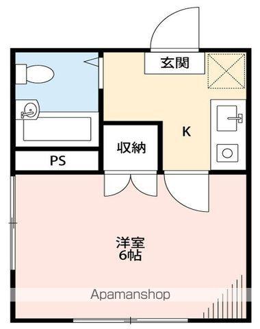 イーストフォーラムⅡ(1K/2階)の間取り写真