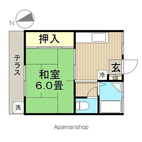 カーサ市川(1K/1階)の間取り写真