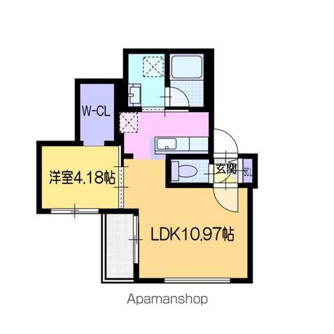ラ・シュエットS6W14(1LDK/4階)の間取り写真