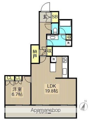 パークタワー東京クラルテステーションフロント(1LDK/9階)の間取り写真