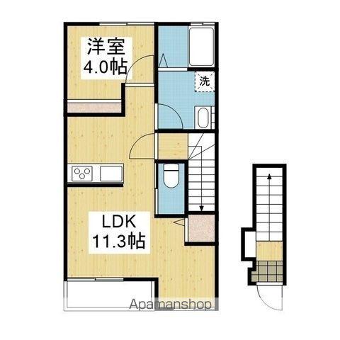 スミタスヴィラ祇園(1LDK/2階)の間取り写真