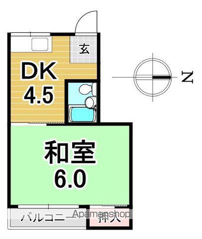 大橋ビル(1DK/4階)の間取り写真