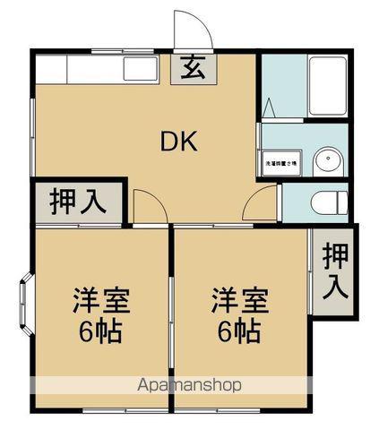 ファミール幸町(2DK/1階)の間取り写真