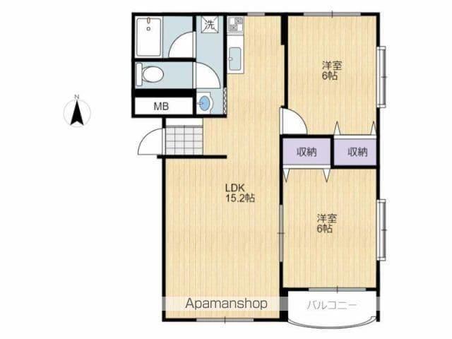 フローラルハイツ真帆(2LDK/1階)の間取り写真