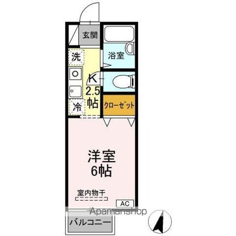 ドルフ北烏山D(1K/2階)の間取り写真