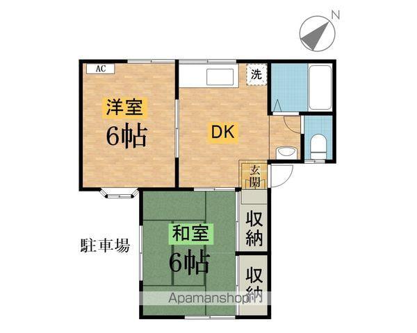 行川アパート(2DK/1階)の間取り写真