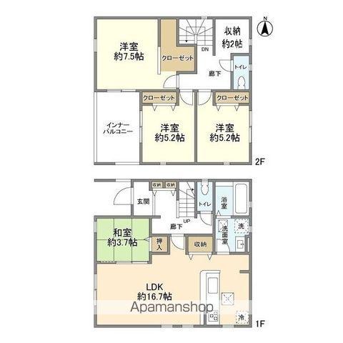 東武鉄道野田線 野田市駅 徒歩11分 2階建 築3年(4LDK)の間取り写真