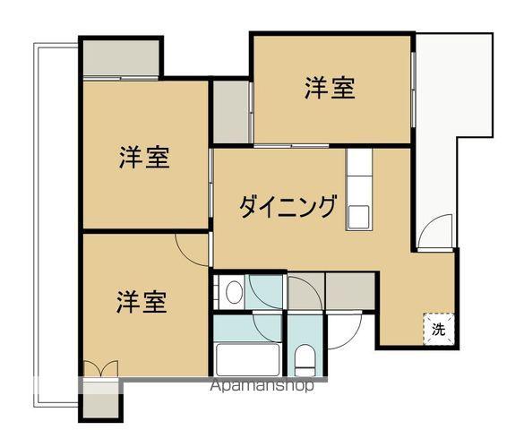 コーポサトウ2(3DK/3階)の間取り写真