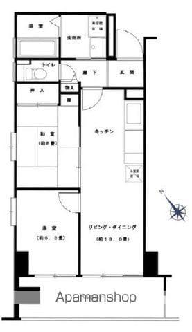 ルリエ横浜長者町1201(2LDK/12階)の間取り写真