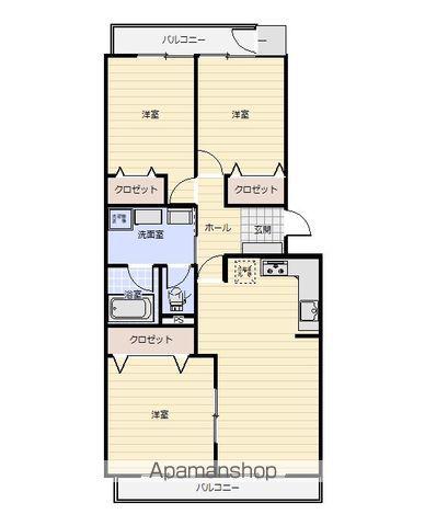 メゾン大山(3LDK/4階)の間取り写真