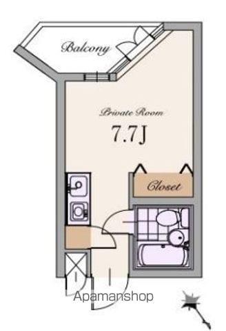 美宝ハイツ(ワンルーム/2階)の間取り写真