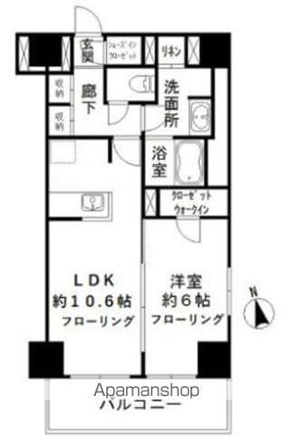 カメリアコート 新宿(1LDK/11階)の間取り写真