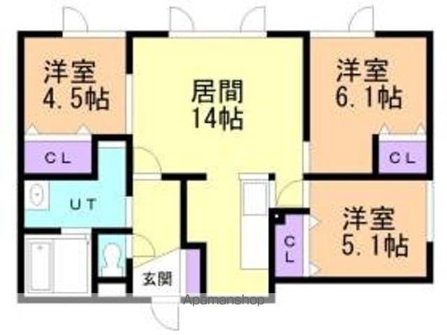 RESIDENCE HANAKO(3LDK/2階)の間取り写真