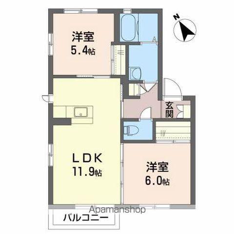 メゾンエム(2LDK/2階)の間取り写真