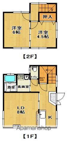 東北新幹線 郡山駅(福島) バス乗車時間：10分 昭和町南バス停で下車 徒歩1分 2階建 築47年(3K)の間取り写真