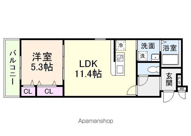 フジパレス住吉遠里小野5番館(1LDK/3階)の間取り写真