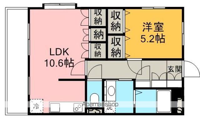 グランドゥール(1LDK/4階)の間取り写真