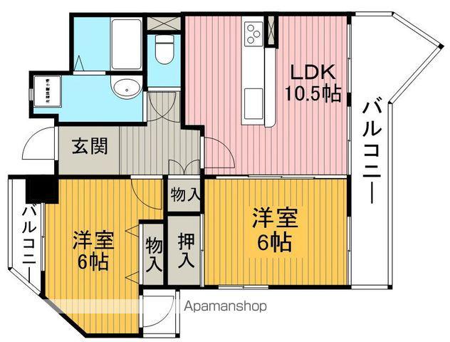 エトレ豊中(2LDK/9階)の間取り写真