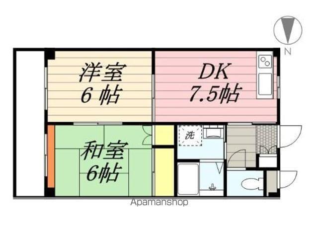 フィールドメゾン(2DK/1階)の間取り写真