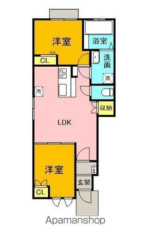 OPUS ONE DOI(2LDK/1階)の間取り写真