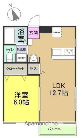 ル・シェル・ブルー(1LDK/2階)の間取り写真