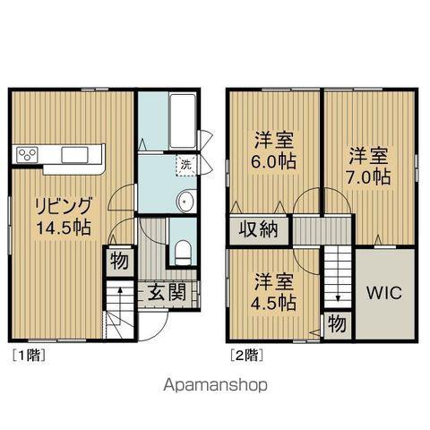福岡県八女郡広川町 2階建 新築(3LDK)の間取り写真