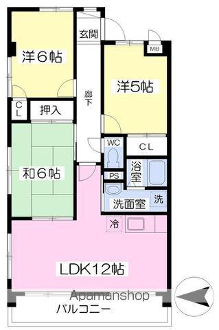 メゾンフォンテーヌ(3LDK/4階)の間取り写真