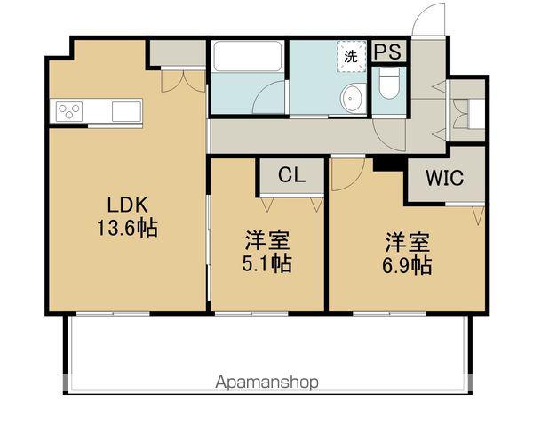 ジュノール千歳真々地(2LDK/1階)の間取り写真