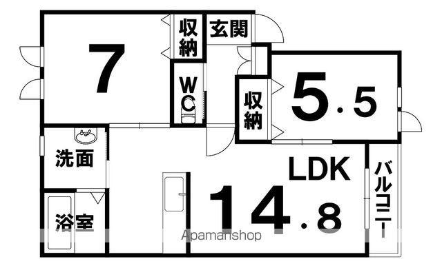 西4南4AP(2LDK/2階)の間取り写真