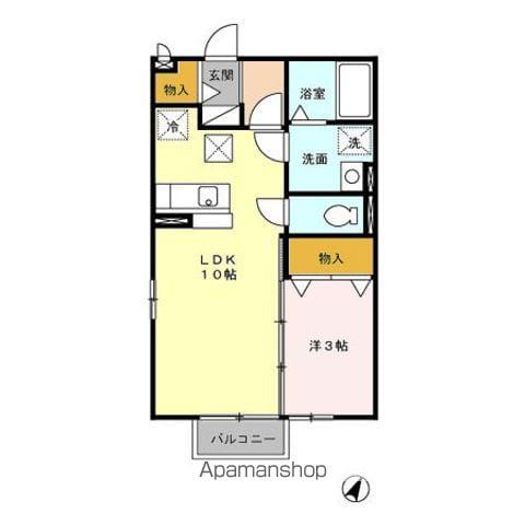 マウンテンスクエア(1LDK/1階)の間取り写真
