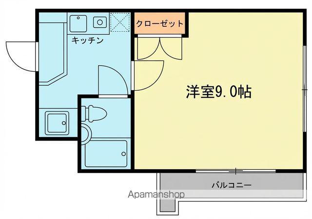 ハイツ宮の森(1K/4階)の間取り写真