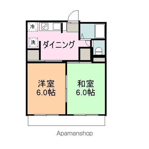 トータスメゾン(2DK/3階)の間取り写真