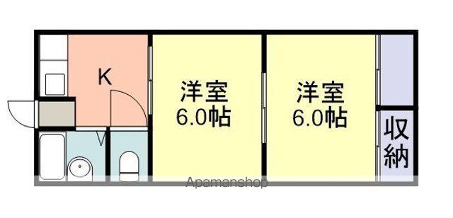 サンハイツ(2K/2階)の間取り写真