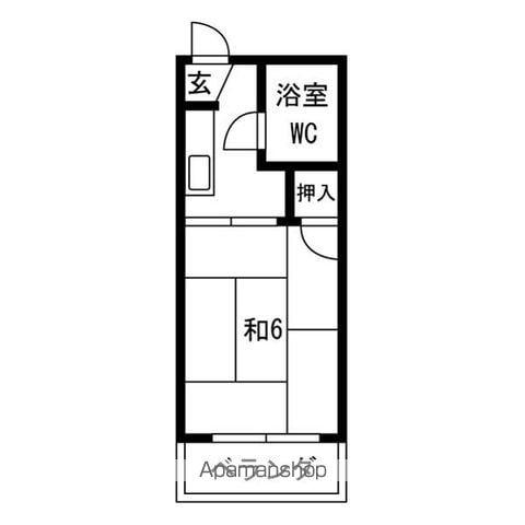 シャルムあおぎりA・B(1K/1階)の間取り写真