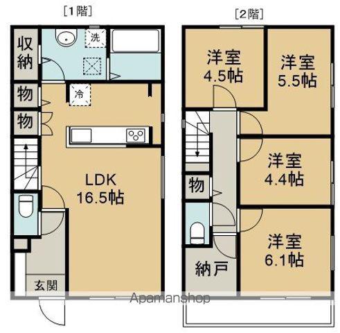 西武鉄道新宿線 本川越駅 バス乗車時間：12分 浄国寺バス停で下車 徒歩3分 2階建 築1年(4SLDK)の間取り写真