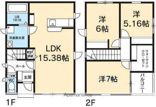 鳴門線 金比羅前駅 徒歩58分 2階建 築14年(3LDK)の間取り写真