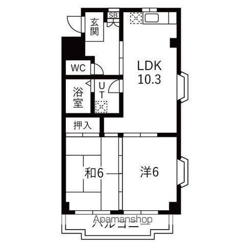 エクセル高針(2LDK/4階)の間取り写真