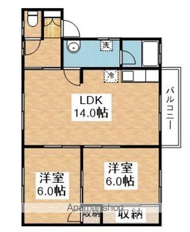 ウェルビレッヂ瀬田(2LDK/2階)の間取り写真