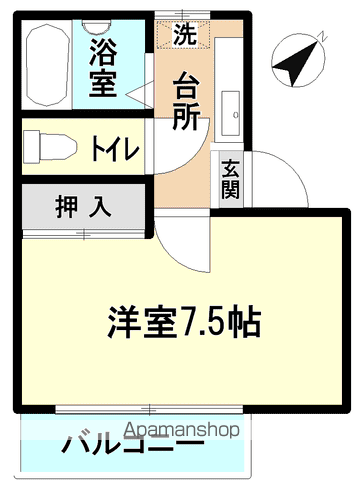 アーバンヒルズマンション(1K/1階)の間取り写真