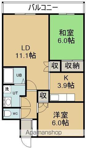 和工ビル(2LDK/4階)の間取り写真