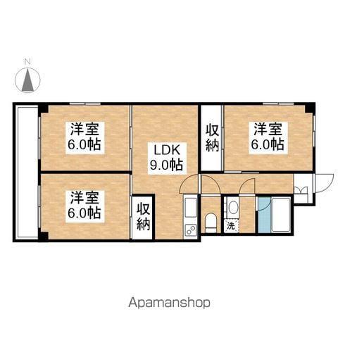 第2ハイツハットリ(3LDK/3階)の間取り写真