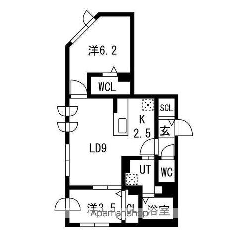 アルファスクエア北25西5MS(2LDK/5階)の間取り写真