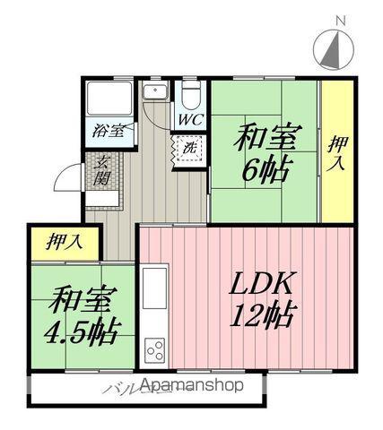 みさと団地8街区3号棟(2LDK/4階)の間取り写真