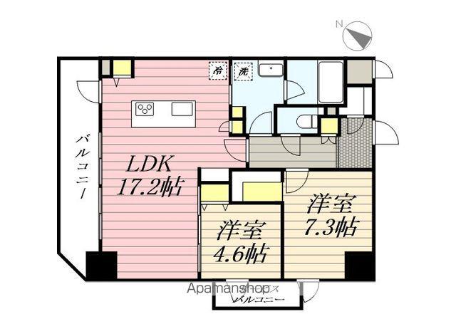 インシグニア渡辺通(1SLDK/6階)の間取り写真