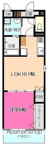 愛知県名古屋市西区 4階建 築16年(1LDK/1階)の間取り写真